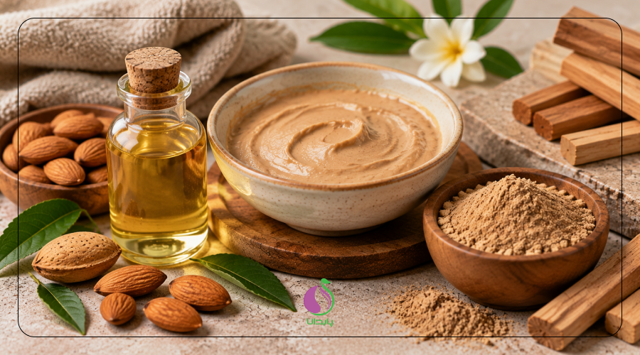 ماسک روغن بادام و چوب صندل