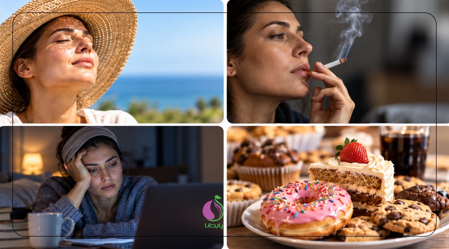 عوامل محیطی و سبک زندگی - علت های چین و چروک صورت